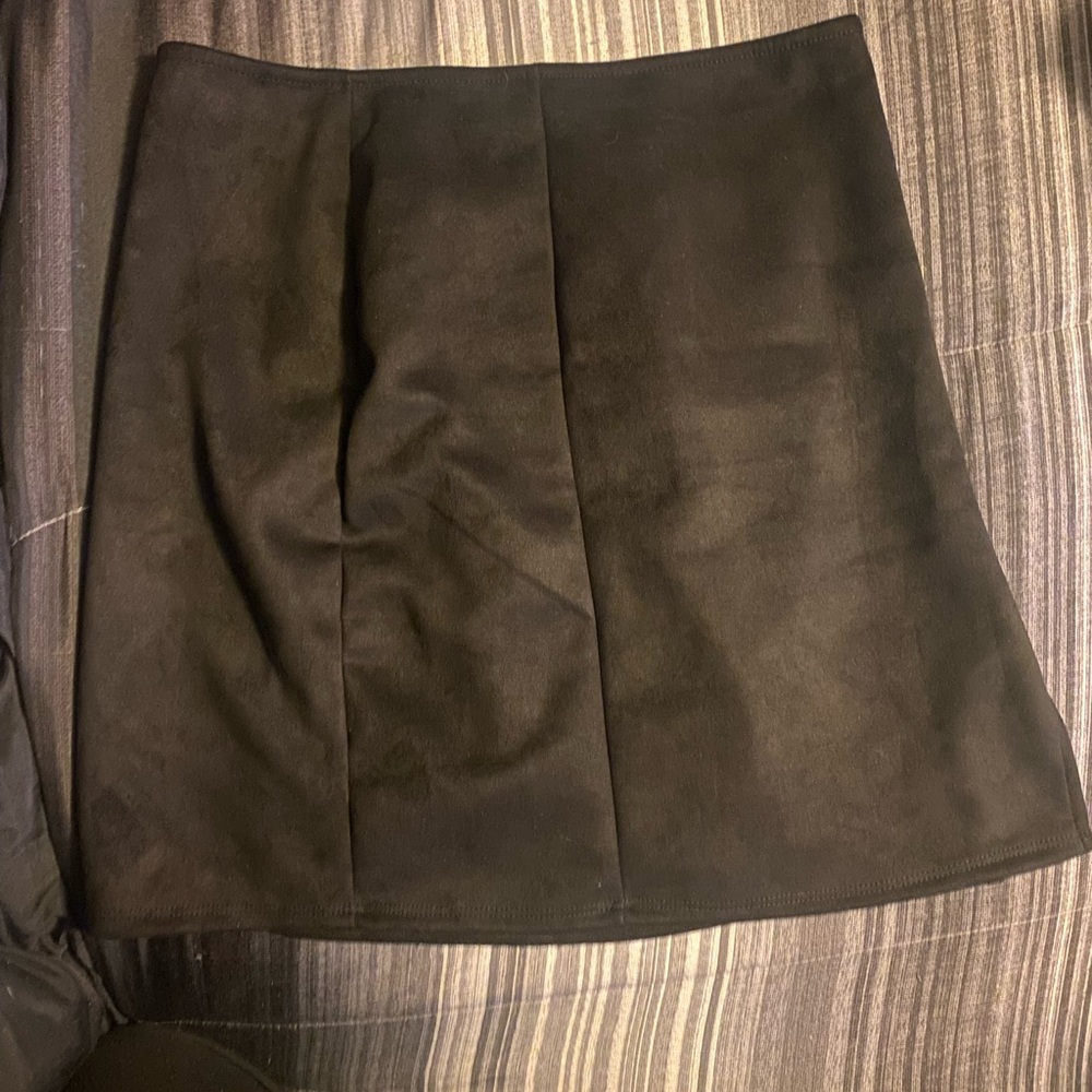 Black suede skirt